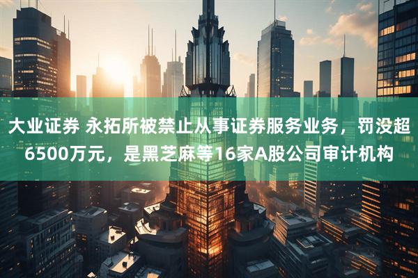 大业证券 永拓所被禁止从事证券服务业务，罚没超6500万元，是黑芝麻等16家A股公司审计机构